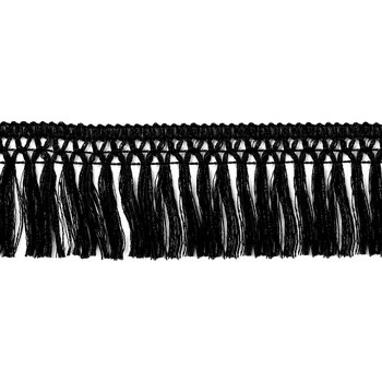 Bavlněné třásně šíře 55 mm, střední, 4 černá