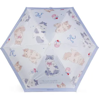 Deštník Dětský skládací mini deštník kočka s rukojetí tlapka, velké, 3 modrá světlá