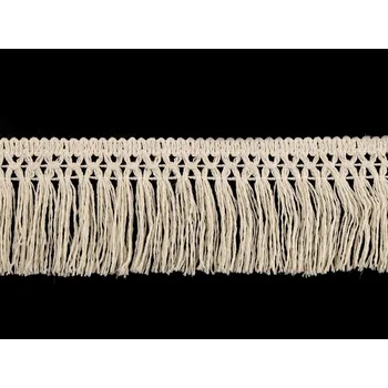 Bavlněné třásně šíře 55 mm, střední, 5 režná tmavá