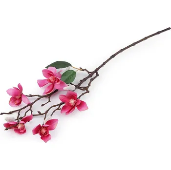 umělá květina Umělá větvička magnolie, střední, 2 fialovorůžová