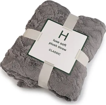 deka Deka plyšová, copánková 150x200 cm, střední, 5 šedá