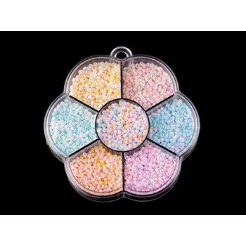 Dětské navlékací korálky Sada rokajlů v boxu, velké, mix barev