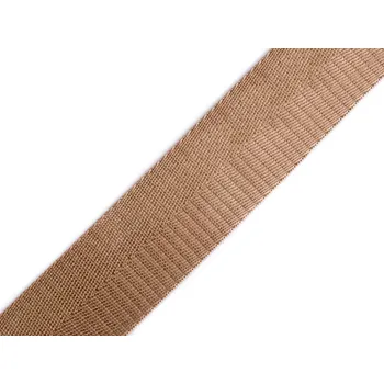 Hladký oboustranný popruh s leskem šíře 38 mm, střední, 3 béžová