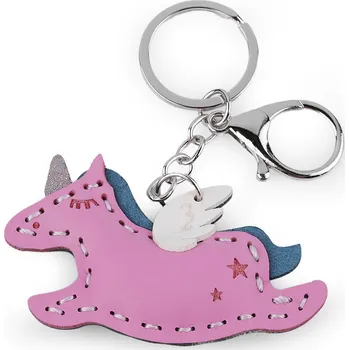 Náramek Přívěsek na batoh / klíče jednorožec, slon, střední, 1 růžová dětská jednorožec