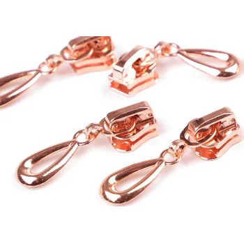 Zip Jezdec ke kostěným zipům No 5 ozdobný, střední, 6 růžové zlato tmavá