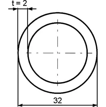 Stavební profil Trubka konstrukční 32×2 mm – 6 m