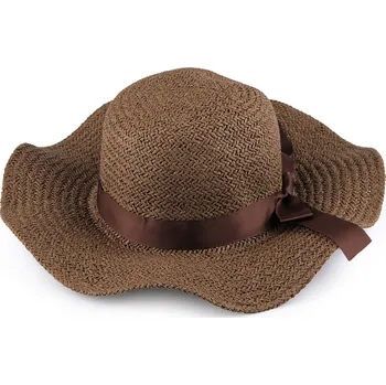 Klobouk Dámský letní klobouk / slamák, velké, 3 hnědá světlá