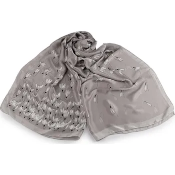 Šála Saténový šátek / šála sněženky 85x185 cm, střední, 3 šedá světlá