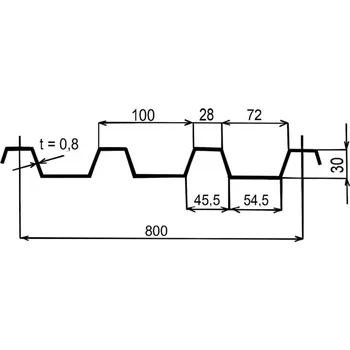 Plech Plech VSŽ 10081 80 cm x 6 m x 0,8 mm