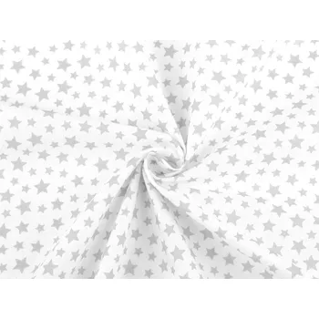 Bavlněná látka / plátno hvězdy, střední, 1 (360) bílá