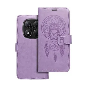 Pouzdro na mobilní telefon Pouzdro MEZZO Book pro XIAOMI Redmi Note 14 PRO 5G / 14 PRO PLUS 5G lapač snů fialové - OEM + zdarma možnost vyzkoušet a vrátit zboží do 30 dní