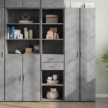 Příborník do zásuvky zahrada-XL Skříň highboard betonově šedá 45x42,5x185 cm kompozitní dřevo 3281451