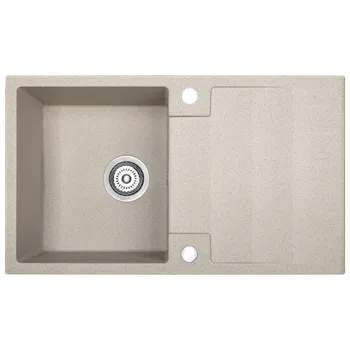 Granitový dřez Kuchinox Rab, 1-komorový granitový dřez 760x440x160 mm, béžová, LAV-SBF_411Y