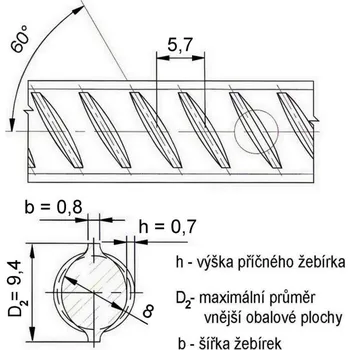 roxora Betonářská ocel Ø 8 mm rovná - 6 m