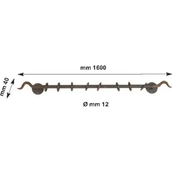 Nábytkové kování Kovaná konzole RO 12mm x 1,6m délka sada 8260