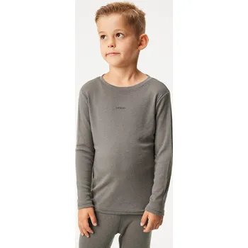 Dětské termoprádlo unuo Dětské merino triko s dlouhým rukávem, Hnědá Velikost: 134/140