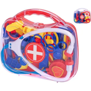 Hra na obchod Doktorský set 17ks 19x17cm v kufříku - 2 barvy