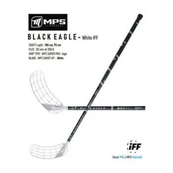 Florbalová hůl MPS BLACK EAGLE Black/White Florbalová hůl černá / bílá, Pravá (pravá ruka dole), 95cm (=105cm)
