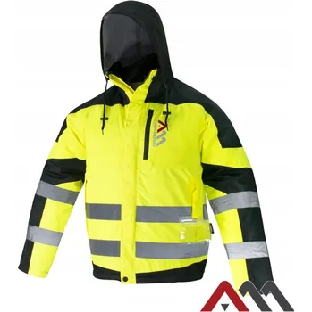 Pracovní obuv ZIMNÍ PRACOVNÍ BUNDA PÁNSKÁ ZATEPLENÁ REFLEXNÍ VÝSTRAŽNÁ BOZP ŽLUTÁ vel. L