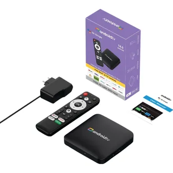 Multimediální centrum Android 14 TV Box 4K Streamovací přehrávač médií Wifi 2.4G/5G Bluetooth Google Assistant HDMI LAN Dálkový ovladač Adaptér