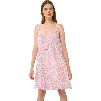 Dámská noční košile Bavlněná letní noční košile na ramínka Vamp 22254 pink dove velikost XXL