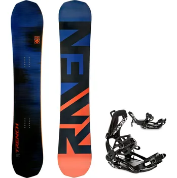 Snowboard Snowboard komplet Raven Trench Carbon + vázání RAVEN Fastec FTM450 multientry Velikost: 162W cm, Velikost vázání: L