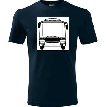 Chlapecké tričko Tmavě modré dětské tričko s autobusem SOR NB12 - dárek pro malého příznivce autobusů - barva tmavě modrá - velikost 10let