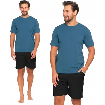 Pánské pyžamo PÁNSKÉ PYŽAMO Dvoudílné Tričko s Krátkým Rukávem Kraťasy Hladké MORAJ XXL