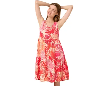 Dámské šaty Letní šaty Vamp z popelínu bez rukávů 22447 coral sun velikost XXL