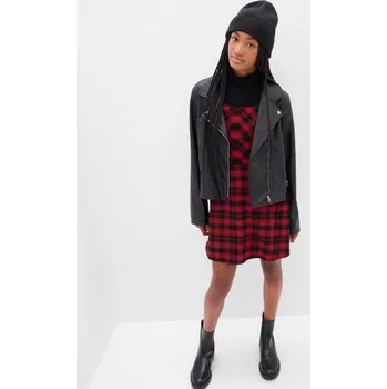 Dívčí oblečení Teen kostkované šaty na ramínka