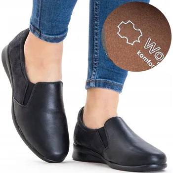 Dámské polobotky Lehké polobotky ŠÍŘE H pohodlná kožená stélka nazouvací měkké Wojtyłko