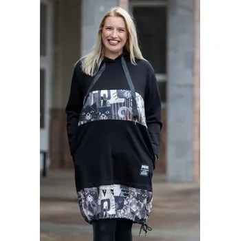 Dámské šaty Italy fashion Šaty s kapucí FLAME Barva: Kočky, Velikost: UNI: L-3XL