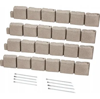 SucceBuy Obrubníky trávníku imitace kamene 119x10x15.5CM 4ks Hnědé PE