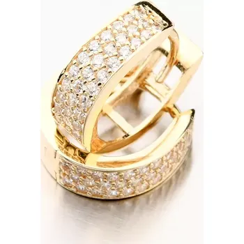 Náušnice Dámské náušnice žluté zlato 585 kroužky se zirkony 12-676