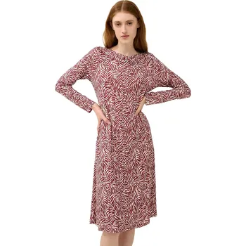 Dámská noční košile Dámská noční košile s dlouhým rukávem a zebřím vzorem Vamp 23045 red windsor velikost XXL