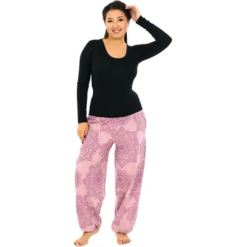 Dámské kalhoty Himalife Kalhoty Mandu - růžová Velikost: XXL/3XL - Móda pro plnoštíhlé, Oblečení nadměrné velikosti