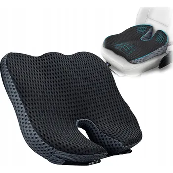 Polštář YOUKUKE ortopedický polštář na sedadlo do auta, kancelářská podložka na židli nebo křeslo černá 43.5 x 43.5 cm