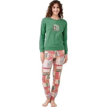 Dámské pyžamo Dámské pyžamo s dlouhými rukávy Vamp 21374 green barley velikost L