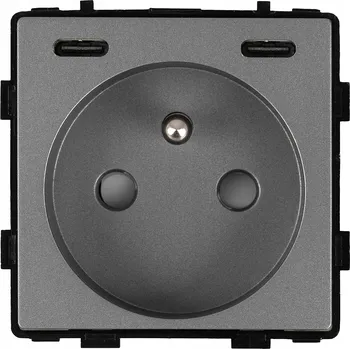 Elektrická zásuvka Elektrická Zásuvka , USB nástěnná MIUUN šedá