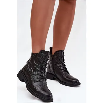 Dámské kozačky Dámské kozačky z přírodní kůže zateplené Artiker 57C1006 Barva: Černá, Velikost: 39