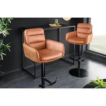 Barová židle Designová barová židle Big Gina II kožená koňak
