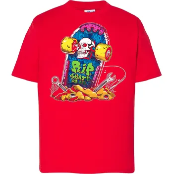 Chlapecké tričko detske-levne-bavlnene-tricko-potisk-rip-skate Barva: Red - červená, Dětská bavlněná trička JHK: M