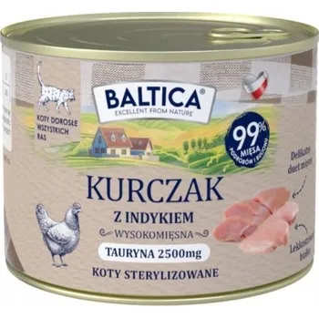 Krmivo pro kočku Baltica bezobilné mokré krmivo pro kočky dospělé, kuře s krůtou 185g