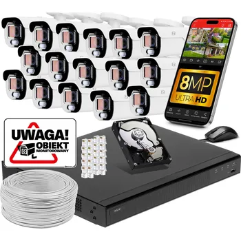 IP kamera Sada monitoringu 16 IP kamer POE 8MP 4K B8 Ultimate DLM Audio ZOOMx5