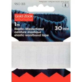 Textilie Guma bílá šíře 30 mm, délka 1 m