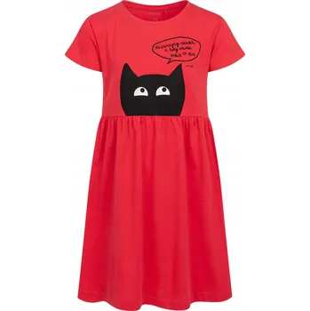Dámské šaty Šaty pro dívky červené Bavlněné velikost 104 Kočka Endo