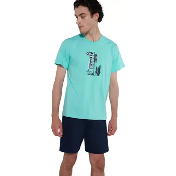 Pánské pyžamo Krátké pánské pyžamo Vamp 20654 blue radiance velikost XXL