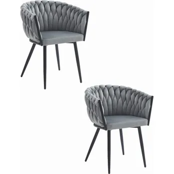 Jídelní židle Židle Oskar látka šedá 2 ks