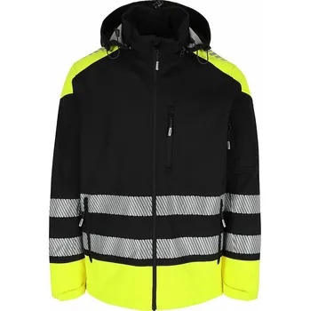 reflexní vesta SOLAR HV softshel bunda černá/HV žlutá 4XL