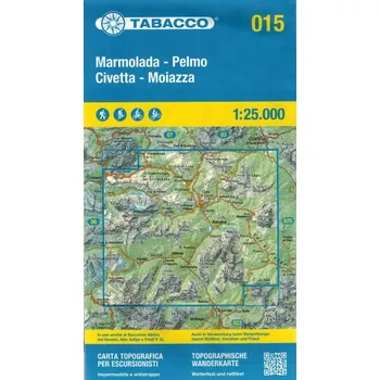 Marmolada, Pelmo, Civetta, Moiazza (Tabacco - 015) - turistická mapa | knihynahory.cz